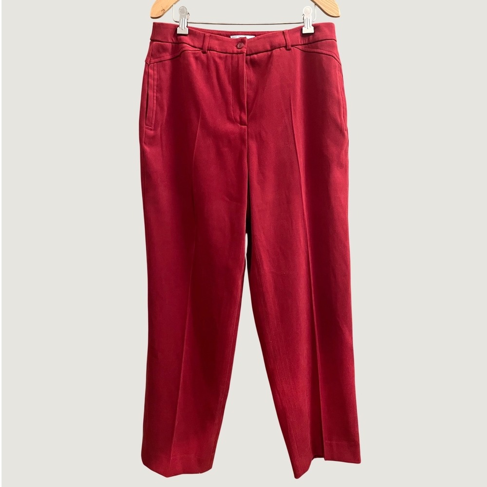 Talbots Trousers Womens 10 Red Straight Leg Stretch Career Dress Pants